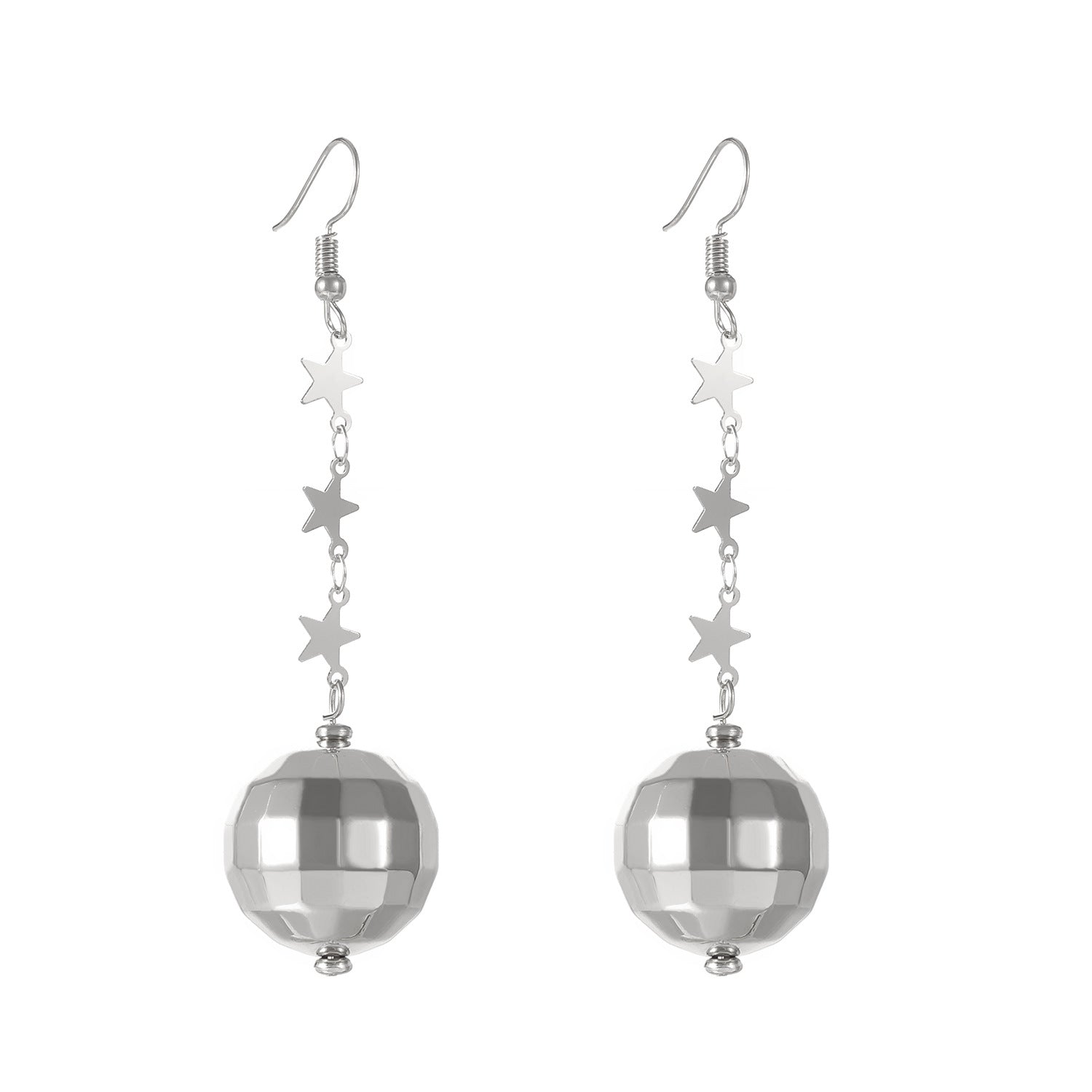 Wholesale Round Earrings Necklace Disco Bracelet Women Set Electroplating Jewelry